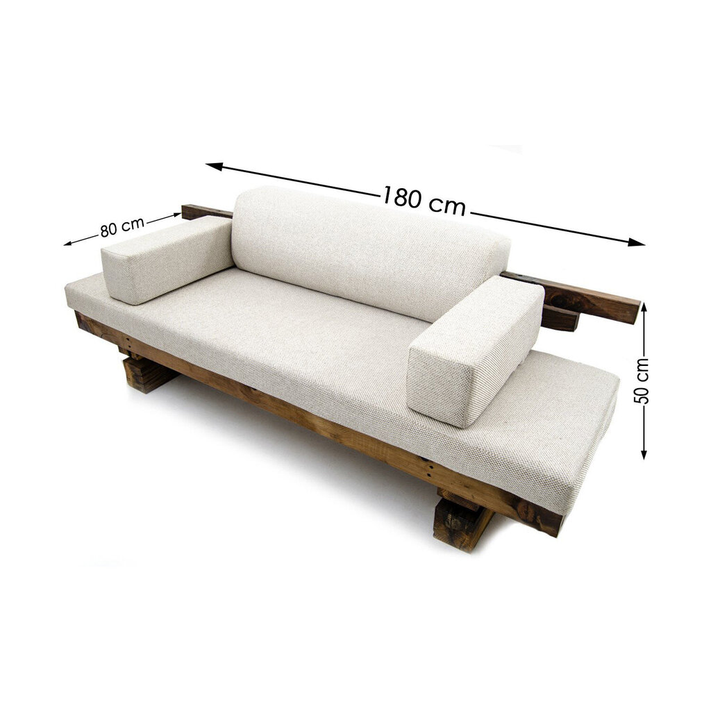 Lauko sofa Floriane Garden Luna Small, smėlio spalvos kaina ir informacija | Lauko kėdės, foteliai, pufai | pigu.lt