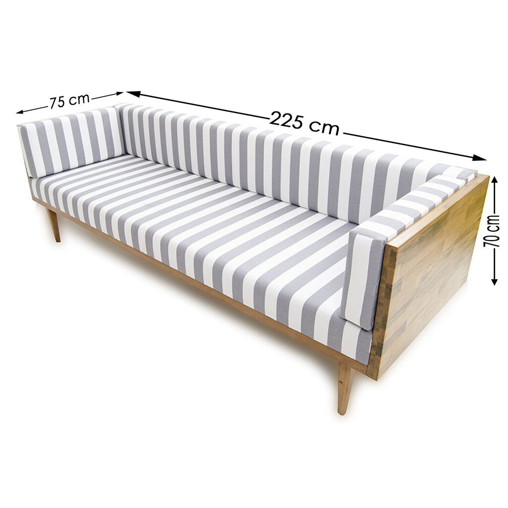 Lauko sofa Floriane Garden Cocos Large, pilka/ruda kaina ir informacija | Lauko kėdės, foteliai, pufai | pigu.lt