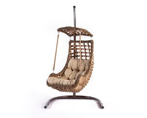 Pakabinamas fotelis Floriane Garden Alacati, rudas kaina ir informacija | Lauko kėdės, foteliai, pufai | pigu.lt
