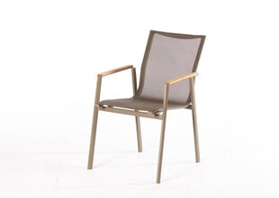 <ul>
	<li><strong>Эксклюзивного дизайна кресло для сада, террасы или балкона;</strong></li>
	<li>Размер:<strong>ширина - 60 см, высота - 65 см, глубина - 85 см;</strong></li>
	<li>Изготовлено <strong>из алюминия и сетчатой ткани (100% полиэстер);</strong></li>
	<li>Цвет:<strong> песочный;</strong></li>
	<li>Товар доставляется в <strong>разобранном виде</strong>.</li>
</ul>

<p>Стильный и практичный садовый стул сделан из легкого, но прочного алюминия. Сидячая часть — сетчатая ткань. Наслаждайтесь комфортом в саду, на террасе или на балконе. </p>
 цена и информация | Садовые стулья, кресла, пуфы | pigu.lt