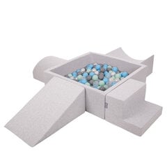 Детская площадка с квадратным бассейном для шариков KiddyMoon Foam (200 шариков), Версия 5, светло-серый: перламутровый/серый/прозрачный/светло-голубой/мятный цвет цена и информация | Игрушки для малышей | pigu.lt