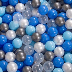 KiddyMoon Putplasčio Kvadratas Baseinas Su Kamuoliukais 120x30cm/1000 Kamuolių ∅7cm. Prekė sertifikuota, Pagaminta ES, Šviesiai pilka:Perlų spalva-Mėlyna-Šviesiai Mėlyna-Skaidri kaina ir informacija | Žaislai kūdikiams | pigu.lt