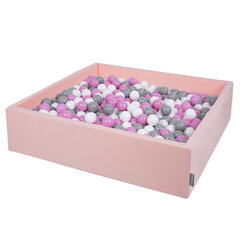 Kvadratinis putplasčio baseinas KiddyMoon su kamuoliukais, rožinė, 120x30 cm kaina ir informacija | Žaislai kūdikiams | pigu.lt