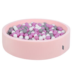 Apvalus putplasčio baseinas KiddyMoon su kamuoliukais, rožinė, 120x30 cm kaina ir informacija | Žaislai kūdikiams | pigu.lt