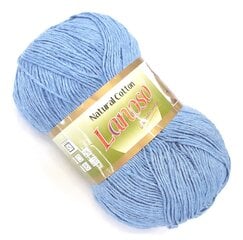 Mezgimo siūlai Lanoso Natural Cotton; spalva mėlyna 940M kaina ir informacija | Mezgimui | pigu.lt
