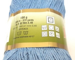 Mezgimo siūlai Lanoso Natural Cotton; spalva mėlyna 940M kaina ir informacija | Mezgimui | pigu.lt