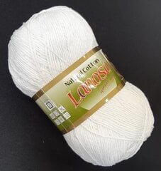 Пряжа для вязания Lanoso Natural Cotton, цвет белый 955LA цена и информация | Принадлежности для вязания | pigu.lt