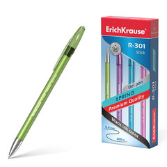 Ручка гелевая черная ErichKrause R-301 Spring Gel Stick 0.5, цвет чернил черный (в коробке по 12 штук) цена и информация | Письменные принадлежности | pigu.lt
