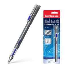 Гелевая ручка синяя ErichKrause MEGAPOLIS Gel, цвет чернил синий (в блистере по 1 шт.) цена и информация | Письменные принадлежности | pigu.lt