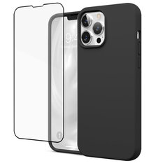 Силиконовый чехол SoundBerry для Apple iPhone 13 (real liquide silicone), space grey + защита из закаленного стекла Superior 5D цена и информация | Чехлы для телефонов | pigu.lt