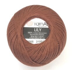 Нитки для вязания YarnArt Lily; цвет коричневый 0005 цена и информация | Принадлежности для вязания | pigu.lt