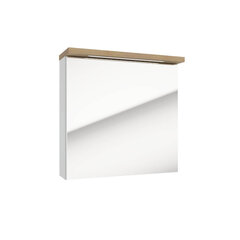 Зеркальный шкафчик STILLA Deftrans 60 см, белый + дуб с подсветкой цена и информация | Шкафчики для ванной | pigu.lt