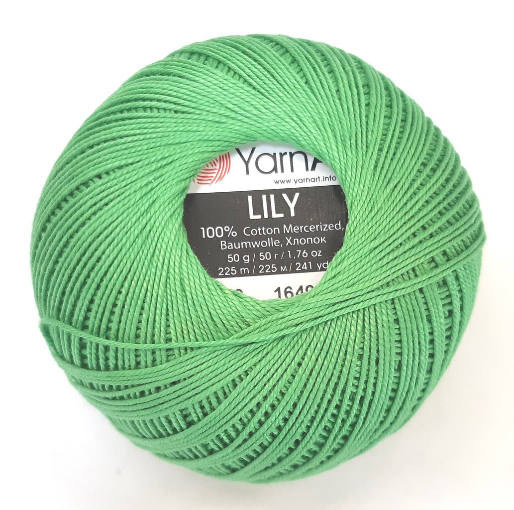 Mezgimo siūlai YarnArt Lily; spalva žalia 6332 kaina ir informacija | Mezgimui | pigu.lt