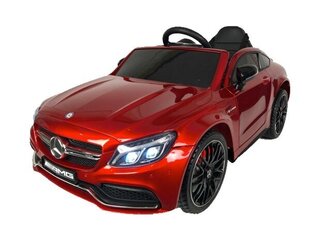 Одноместный электрический автомобиль Mercedes C63 AMG Red, красный глянцевый цена и информация | Электромобили для детей | pigu.lt