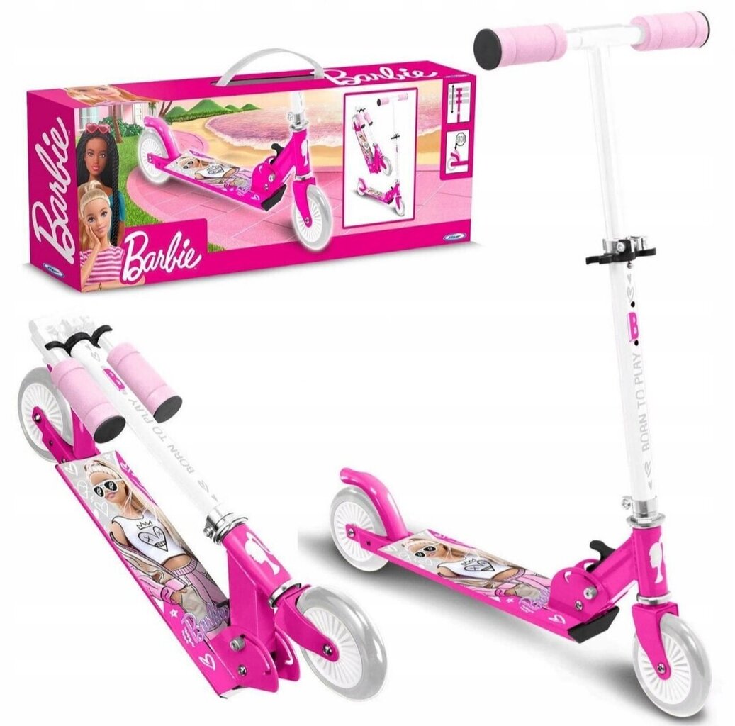 Paspirtukas Barbie, rožinis kaina ir informacija | Paspirtukai | pigu.lt