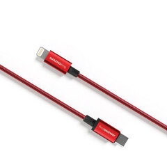 Premium MFI sertifikuotas kabelis Type C - Lightning (raudonas 1m) kaina ir informacija | Kabeliai ir laidai | pigu.lt