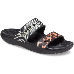 Šlepetės moterims Crocs™ Classic Animal Remix Sandal 181624, juodos kaina ir informacija | Šlepetės moterims | pigu.lt