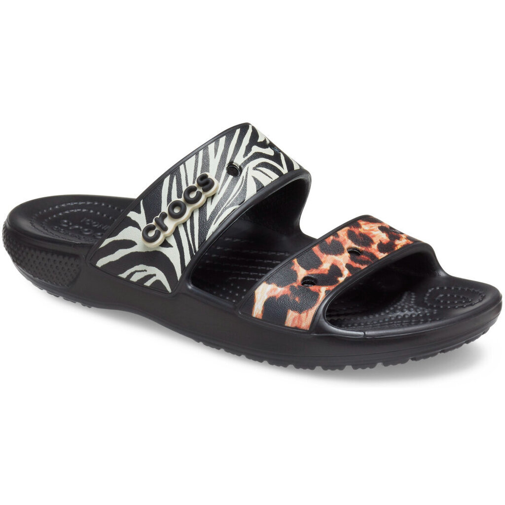 Šlepetės moterims Crocs™ Classic Animal Remix Sandal 181624, juodos цена и информация | Šlepetės moterims | pigu.lt