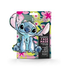 Весёлая детская увлажняющая маска для лица Mad Beauty Lilo & Stitch после летнего солнца и бассейна, 1 шт. Lilo & Stitch - Маракуя, 25 мл цена и информация | Маски для лица, патчи для глаз | pigu.lt