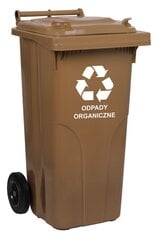 120L atliekų konteineris, rudas kaina ir informacija | Šiukšliadėžės | pigu.lt