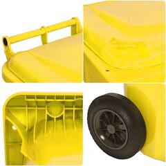 Контейнер для мусора 120 л, желтый цена и информация | Мусорные баки | pigu.lt