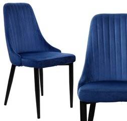 Бархатное кресло LORIENT Velvet, темно-синее цена и информация | Стулья для кухни и столовой | pigu.lt