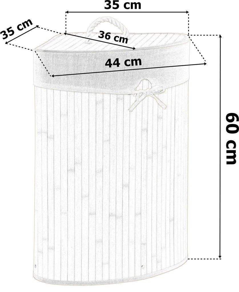 Bambuko skalbinių krepšelis, 60 L kaina ir informacija | Vonios kambario aksesuarai | pigu.lt