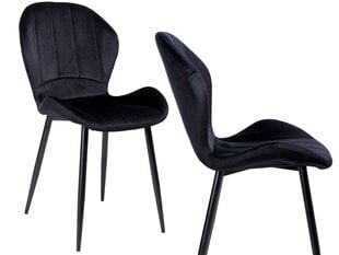 SHELBY Velvet Черный бархатный стул цена и информация | Стулья для кухни и столовой | pigu.lt
