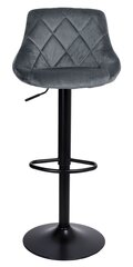 Барный табурет CYDRO BLACK, бархатный, графитового цвета цена и информация | Стулья для кухни и столовой | pigu.lt