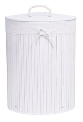 Kampinis skalbinių krepšelis 60 l, baltas kaina ir informacija | Vonios kambario aksesuarai | pigu.lt