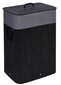 Bambuko skalbinių krepšelis 80L 1 skyrius, juodos ir pilkos spalvos kaina ir informacija | Vonios kambario aksesuarai | pigu.lt