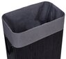 Bambuko skalbinių krepšelis 80L 1 skyrius, juodos ir pilkos spalvos цена и информация | Vonios kambario aksesuarai | pigu.lt