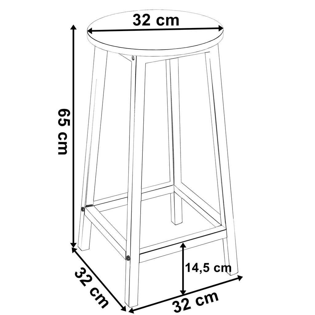 Metalinė baro kėdė FLINT RUSTIC loft kaina ir informacija | Virtuvės ir valgomojo kėdės | pigu.lt