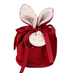 Aksominis dovanų maišelis Zuikio ausys, tamsiai raudonas kaina ir informacija | Dovanų pakavimo priemonės | pigu.lt