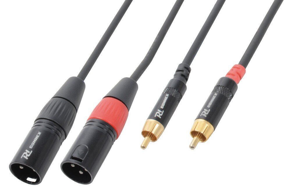 PD-Connex CX66-1 kabelis 2x XLR kištukas / 2x RCA 1,5 m juodas kaina ir informacija | Kabeliai ir laidai | pigu.lt