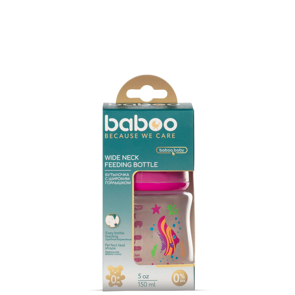 Baboo maitinimo buteliukas Sea Life, 150 ml, 0+ mėn. kaina ir informacija | Buteliukai kūdikiams ir jų priedai | pigu.lt