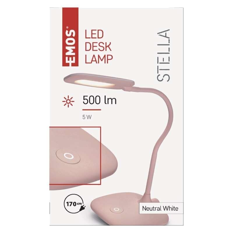 LED stalinis šviestuvas Stella, rožinis kaina ir informacija | Staliniai šviestuvai | pigu.lt