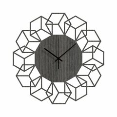 Sieninis medinis laikrodis CUBEFLOWER, pilkas kaina ir informacija | Laikrodžiai | pigu.lt