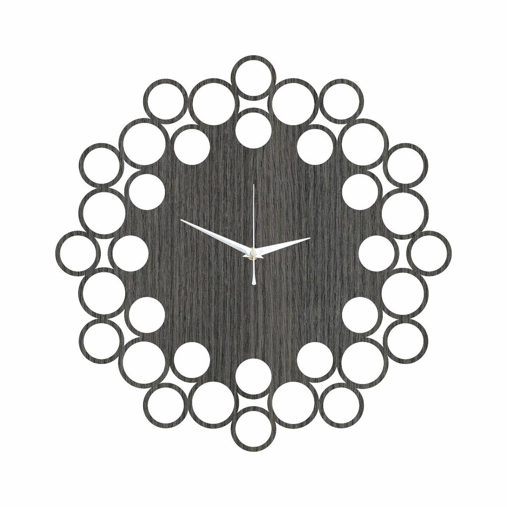 Sieninis medinis laikrodis BUBBLES, pilkas kaina ir informacija | Laikrodžiai | pigu.lt