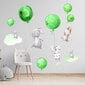 Interjero lipdukas - Kiškiai ir neoniniai žali balionai цена и информация | Interjero lipdukai | pigu.lt
