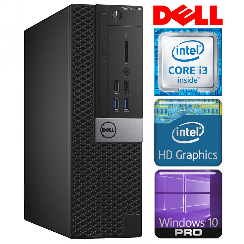 DELL 3040 SFF i3-6100 4GB 120SSD WIN10Pro kaina ir informacija | Stacionarūs kompiuteriai | pigu.lt