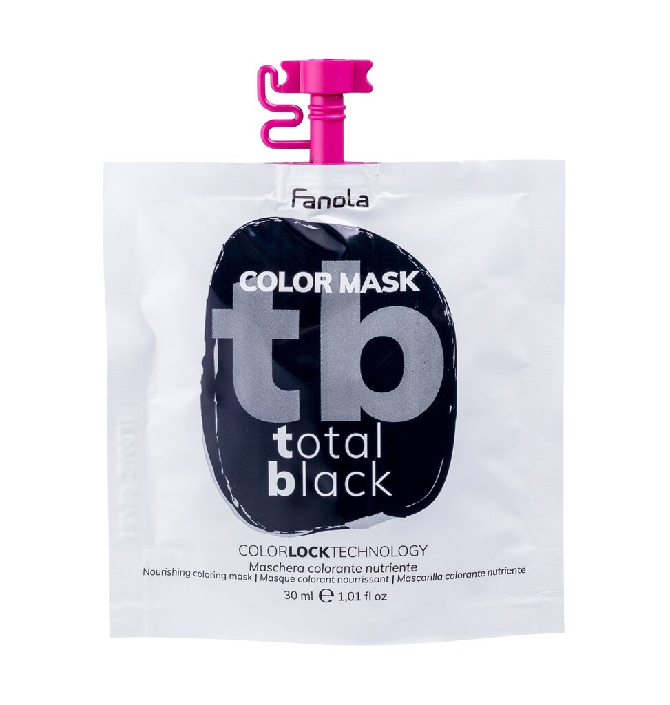 Dažanti plaukų kaukė Fanola Color Mask Total Black, 30 ml kaina ir informacija | Plaukų dažai | pigu.lt