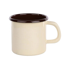 Emalinis puodelis 0,45L, 9cm x 9cm, kreminis kaina ir informacija | Taurės, puodeliai, ąsočiai | pigu.lt