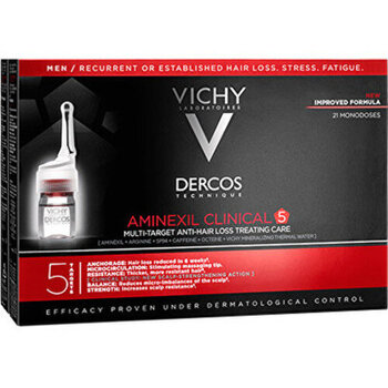Priemonė nuo plaukų slinkimo vyrams Vichy Dercos Aminexil Clinical 5 , 12 x 6 ml kaina ir informacija | Priemonės plaukų stiprinimui | pigu.lt