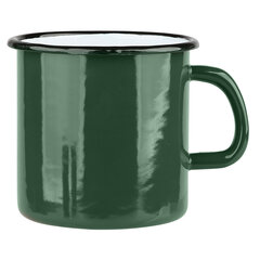 Emalinis puodelis 1,25L, 12cm x 11,5cm, žalias kaina ir informacija | Taurės, puodeliai, ąsočiai | pigu.lt