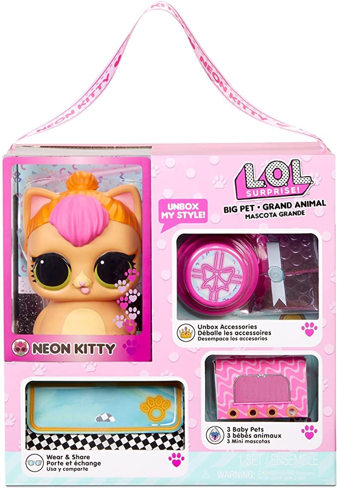 Žaislinis augintinis L.O.L Surprise Big Pets - Neon Kitty (katė) цена и информация | Žaislai mergaitėms | pigu.lt
