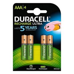 Duracell Rechargeable Accu Stay Charged 800mAh HR03 AAA (LR03), 4 vnt. kaina ir informacija | Elementai | pigu.lt