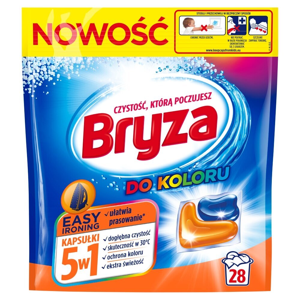 Skalbimo kapsulės Bryza Easy Ironing 5w1, 28 vnt kaina ir informacija | Skalbimo priemonės | pigu.lt