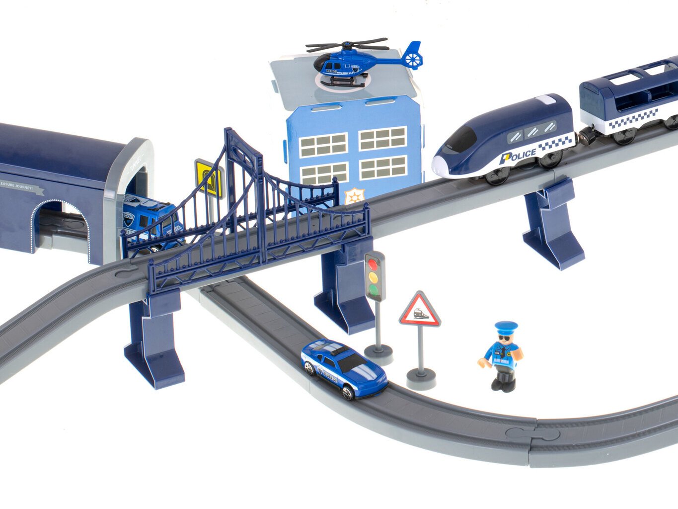 Elektrinis traukinys su trasa, 92 elementai ~ 300cm цена и информация | Elektromobiliai vaikams | pigu.lt