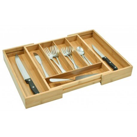 Bambukinis stalo įrankių dėklas kaina ir informacija | Virtuvės įrankiai | pigu.lt